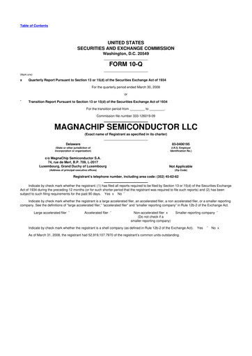 Vorschaubild Magnachip Semiconductor 10-Q Quartalsbericht  