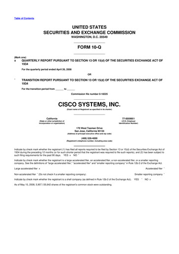 Miniature Cisco 10-Q Rapport trimestriel  