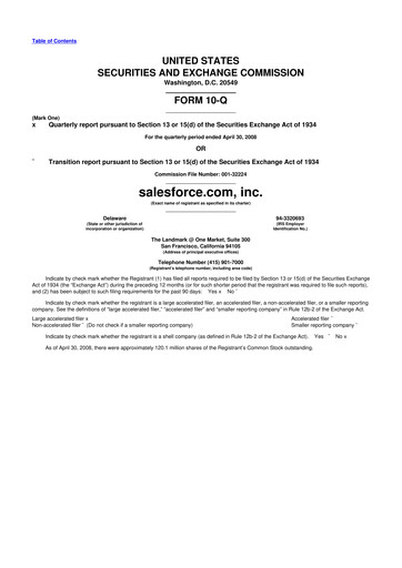 Vorschaubild Salesforce 10-Q Quartalsbericht  