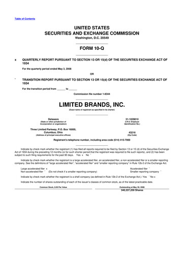 Thumbnail Bath & Body Works 10-Q Quarterly Report FY 