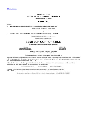 Vorschaubild Semtech 10-Q Quartalsbericht  