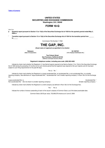 Vorschaubild Gap Inc.
 10-Q Quartalsbericht  