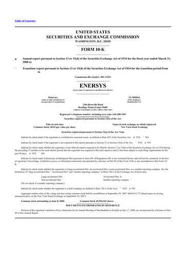 Thumbnail EnerSys 10-K Annual Report 