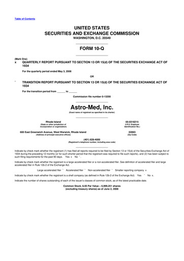 Miniature AstroNova, Inc. 10-Q Rapport trimestriel  