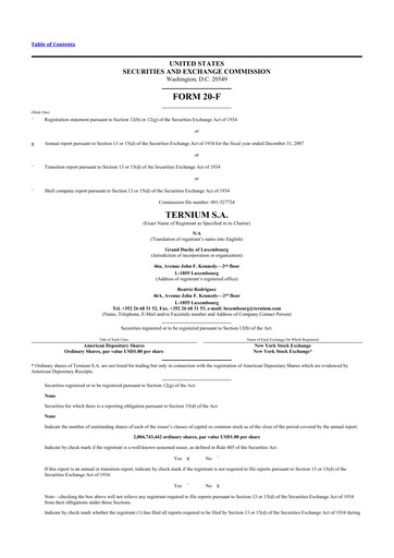 Thumbnail Ternium
 20-F Annual Report 