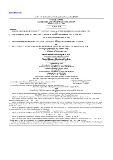 Thumbnail Woori Financial Group 20-F Annual Report 