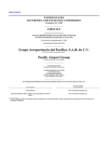 Thumbnail Grupo Aeroportuario del Pacífico
 20-F Annual Report 