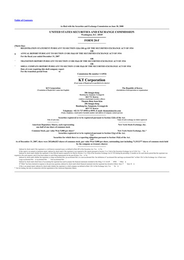 Thumbnail KT Corporation 20-F Annual Report 