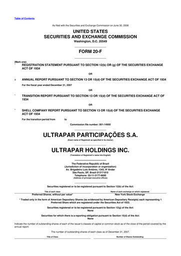 Vorschaubild Ultrapar Participacoes 20-F Jahresbericht 