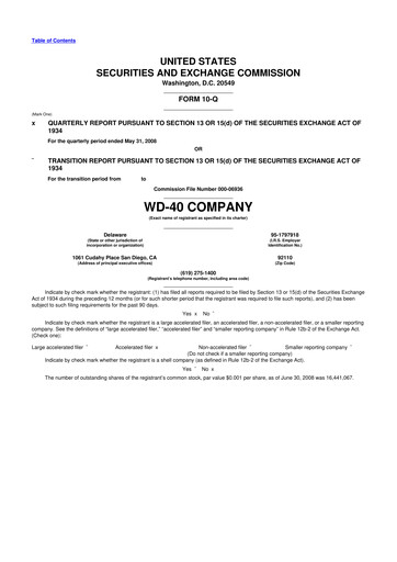 Thumbnail WD-40 Company
 10-Q Quarterly Report FY 