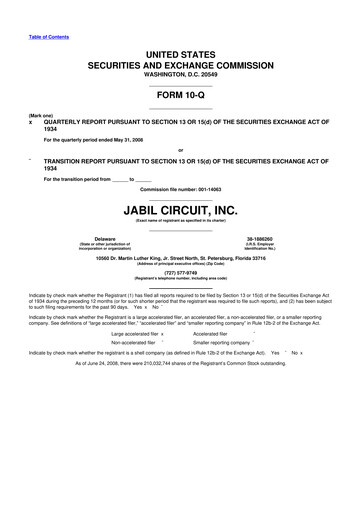 Thumbnail Jabil 10-Q Quarterly Report FY 