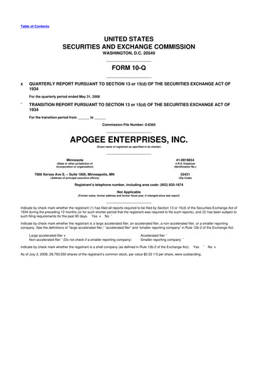 Thumbnail Apogee Enterprises 10-Q Quarterly Report FY 