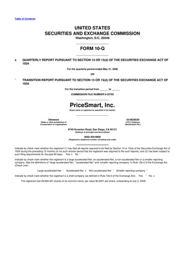 Thumbnail PriceSmart
 10-Q Quarterly Report FY 
