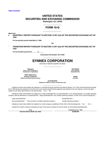 Vorschaubild TD Synnex 10-Q Quartalsbericht  