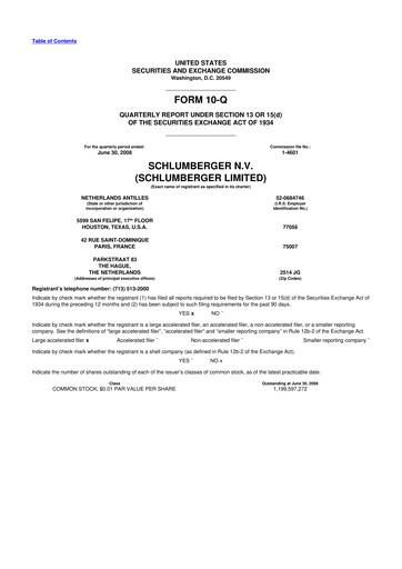 Vorschaubild SLB (Schlumberger) 10-Q Quartalsbericht  