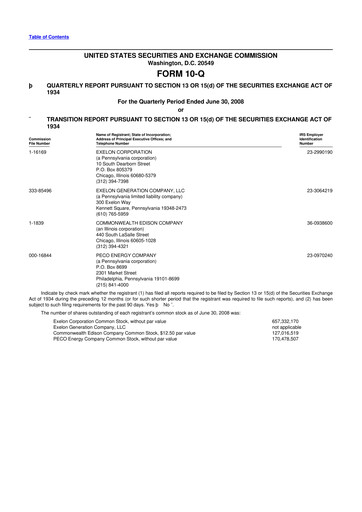 Thumbnail Exelon Corporation 10-Q Quarterly Report FY 