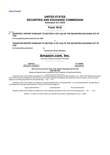 Miniature Amazon 10-Q Rapport trimestriel  