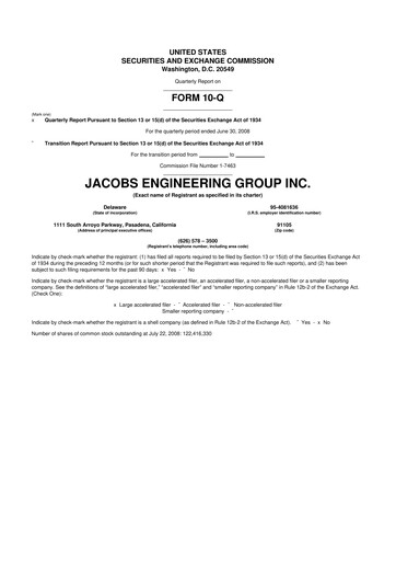 Miniature Jacobs Engineering 10-Q Rapport trimestriel  