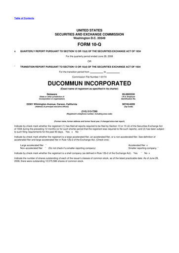 Thumbnail Ducommun 10-Q Quarterly Report FY 