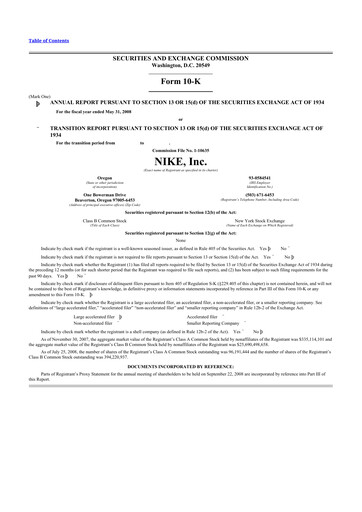 Thumbnail Nike 10-K Annual Report 