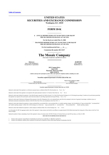Thumbnail The Mosaic Company 10-K Annual Report 