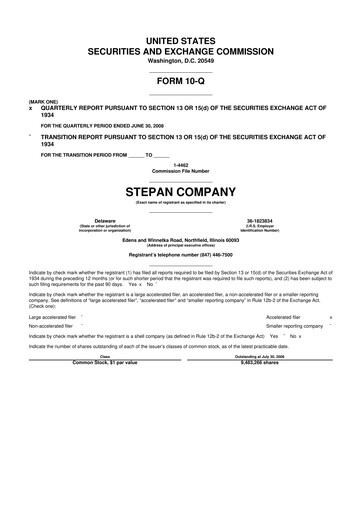Thumbnail Stepan Company
 10-Q Quarterly Report FY 