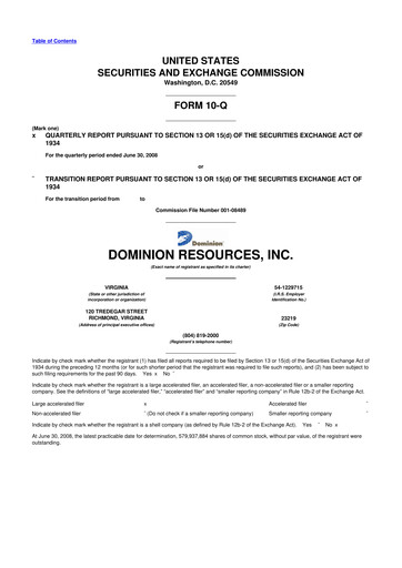Thumbnail Dominion Energy 10-Q Quarterly Report FY 