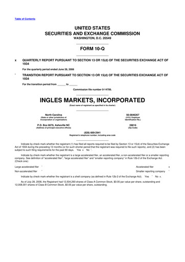 Thumbnail Ingles Markets 10-Q Quarterly Report FY 