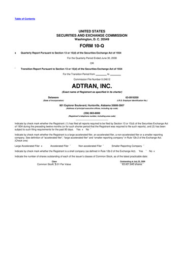 Thumbnail ADTRAN 10-Q Quarterly Report FY 