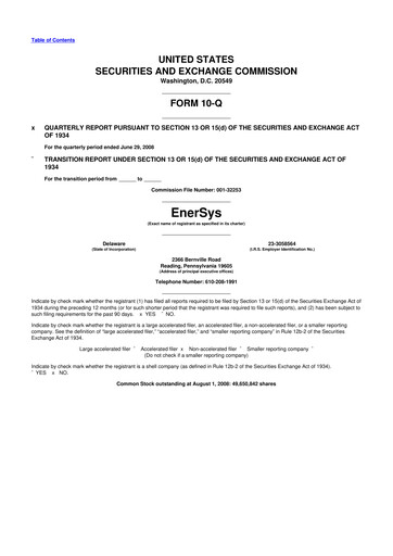 Thumbnail EnerSys 10-Q Quarterly Report FY 