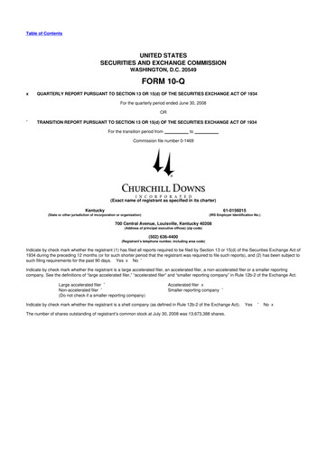 Vorschaubild Churchill Downs 10-Q Quartalsbericht  