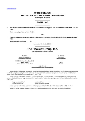 Vorschaubild The Hackett Group

 10-Q Quartalsbericht  