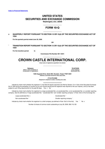 Vorschaubild Crown Castle 10-Q Quartalsbericht  