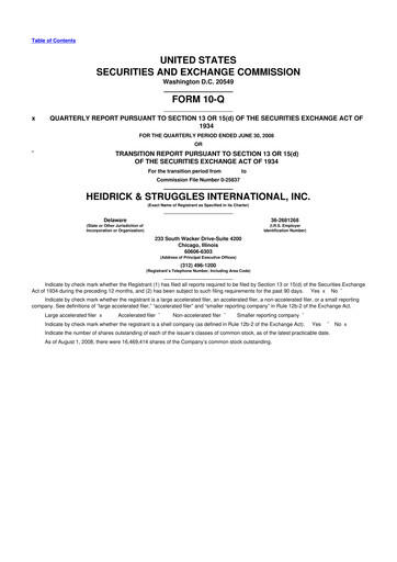 Miniature Heidrick & Struggles

 10-Q Rapport trimestriel  