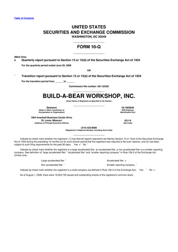 Thumbnail Build-A-Bear Workshop 10-Q Quarterly Report FY 
