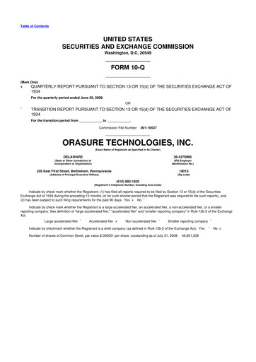 Thumbnail OraSure Technologies 10-Q Quarterly Report FY 