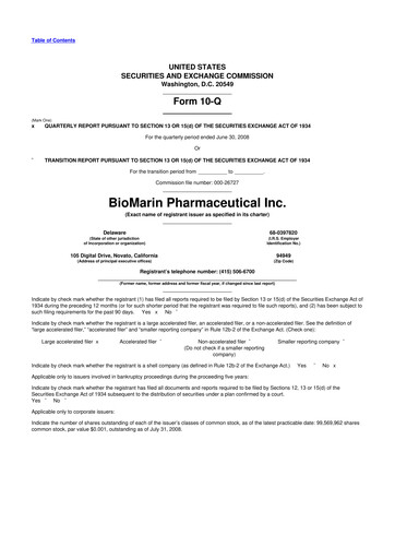 Thumbnail BioMarin Pharmaceutical 10-Q Quarterly Report FY 