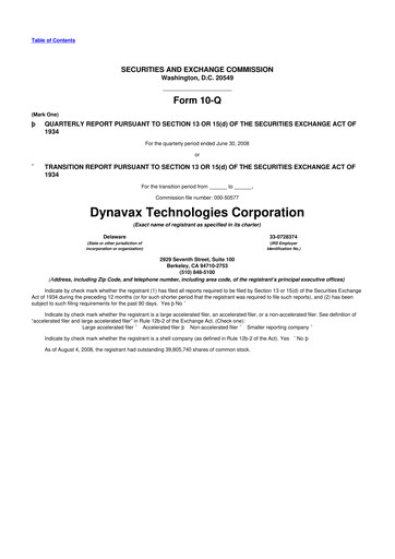Thumbnail Dynavax Technologies
 10-Q Quarterly Report FY 