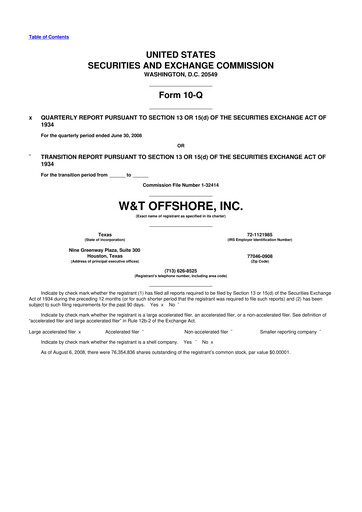 Thumbnail W&T Offshore 10-Q Quarterly Report FY 