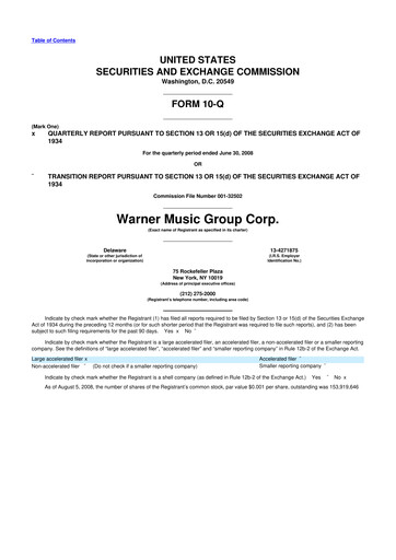 Vorschaubild Warner Music Group
 10-Q Quartalsbericht  