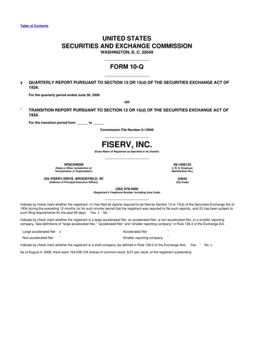 Vorschaubild Fiserv 10-Q Quartalsbericht  