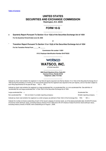 Thumbnail Watsco
 10-Q Quarterly Report FY 