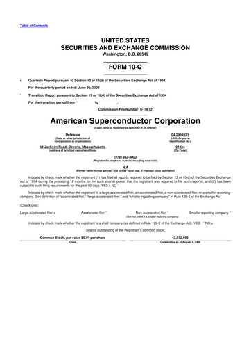 Vorschaubild American Superconductor Corporation 10-Q Quartalsbericht  