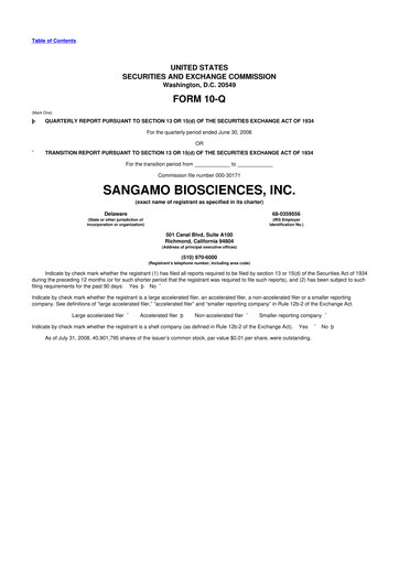 Thumbnail Sangamo Therapeutics
 10-Q Quarterly Report FY 