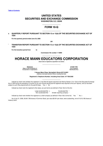 Vorschaubild Horace Mann Educators 10-Q Quartalsbericht  