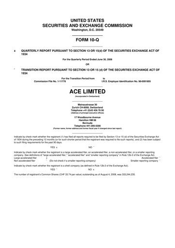 Vorschaubild Chubb 10-Q Quartalsbericht  