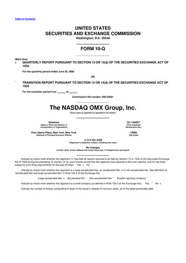 Thumbnail Nasdaq 10-Q Quarterly Report FY 
