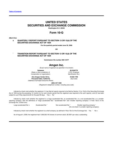 Miniature Amgen 10-Q Rapport trimestriel  