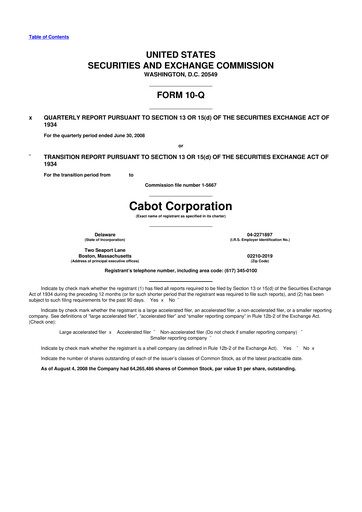 Thumbnail Cabot Corporation
 10-Q Quarterly Report FY 