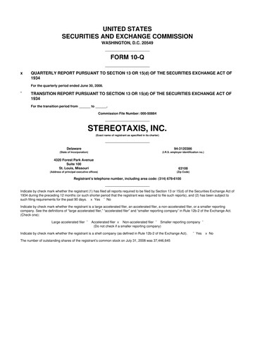 Vorschaubild Stereotaxis 10-Q Quartalsbericht  